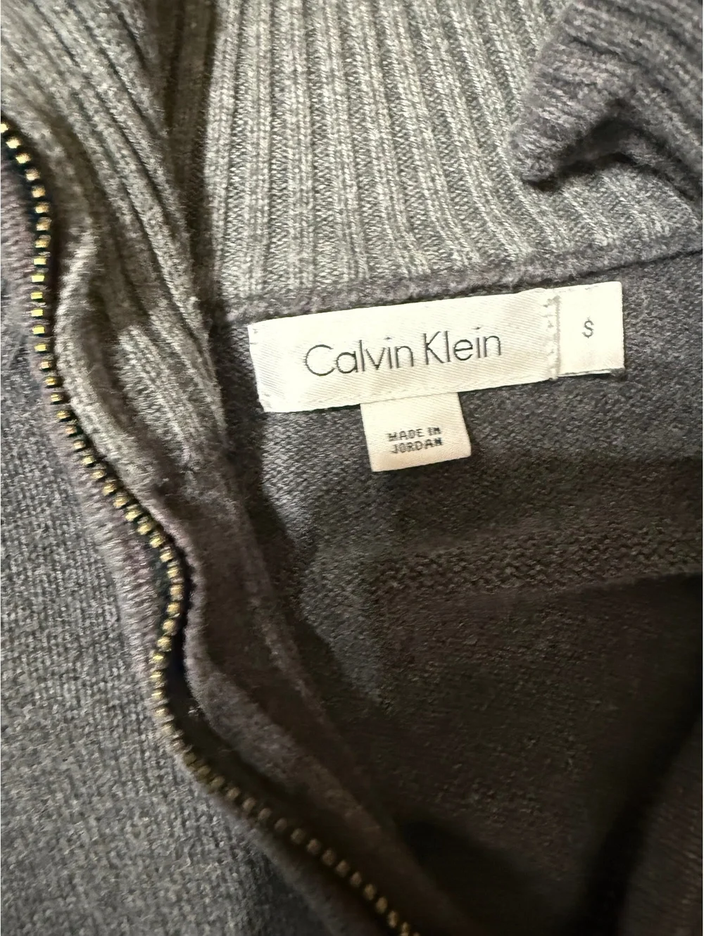 Calvin Klein Men's Gray Quarter-Zip Pullover Sweater